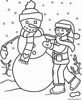 Print Coloring 4de6 Snowman Boy Making Pages Printable sketch template