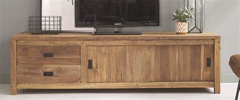 meuble tv en bois de teck recycle  cargo mobilier de salon bdbd