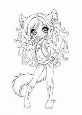 Coloring Anime Chibi Pages Cute Coloriage Manga Kawaii Colorier Wolf Ears Sureya Deviantart Imprimer Dessin Kleurplaat Color Kleurplaten Colouring Drawing sketch template