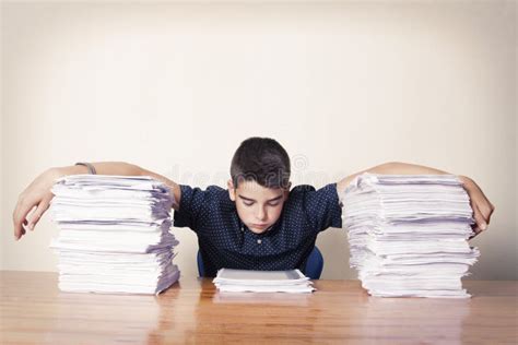 student   papers stacked stock image image  horizontal