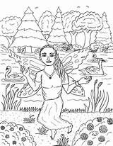 Tree Robin Coloring Pages Great Sara Dryad Named Fairy sketch template