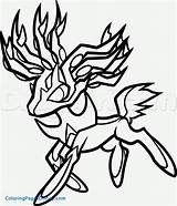 Xerneas Pokemon Coloring Pages Getcolorings Color Clipartmag sketch template