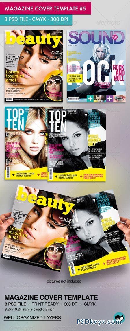 magazine cover template pack     photoshop vector stock image