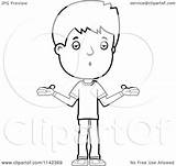 Boy Teenage Adolescent Clipart Shrugging Cartoon Coloring Mad Cory Thoman Outlined Vector Realistic 2021 Template sketch template