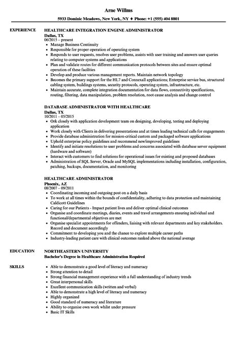 resume  healthcare administration