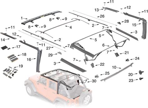 jeep wrangler jl soft top parts diagram