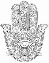 Coloring Pages Eye Adult Printable Hamsa Crown Print Hand Mandala London Drawing Color Drawn Queen Sheet Adults Evil Sins Impaired sketch template
