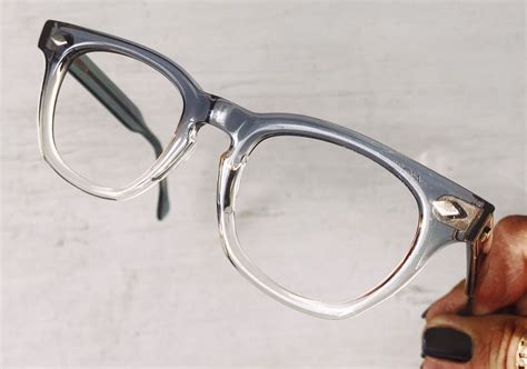 44 20 140 smoke grey fade horn rim eyeglasses 1950 s new old stock