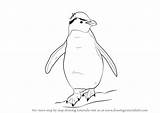 Penguin Rockhopper Drawing Draw Step Tutorials Drawingtutorials101 Animals Antarctic sketch template