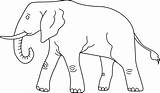 Elephant Clipart Clip Coloring Line Cliparts Sweetclipart Library sketch template