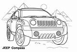 Jeep Coloring Compass Pages Cars Road Off 4x4 Transport Nissan Ford Jeeps sketch template