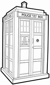 Tardis Who Doctor Drawing Line Drawings Coloring Dr Colouring Pages Ex Fan Wallpaper Choose Board sketch template