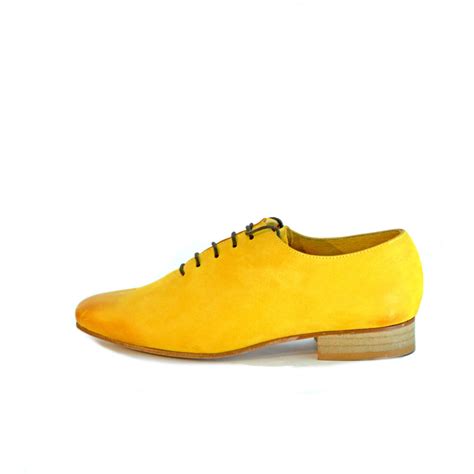 mens yellow oxford shoes flat shoes mens leather  aramashoes