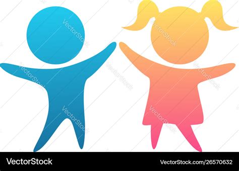 child icon colored boy  girl children symbol vector image