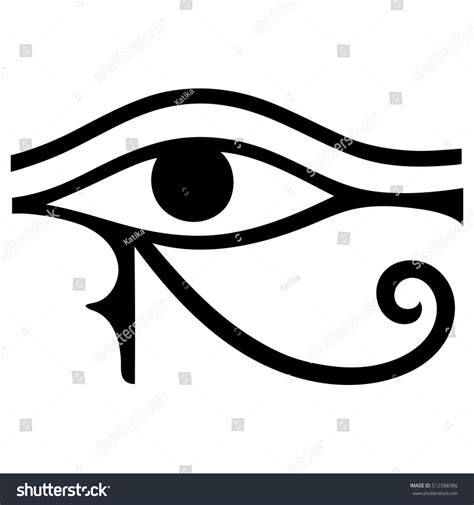 Ancient Symbol Eye Horus Egyptian Moon Stock Vector