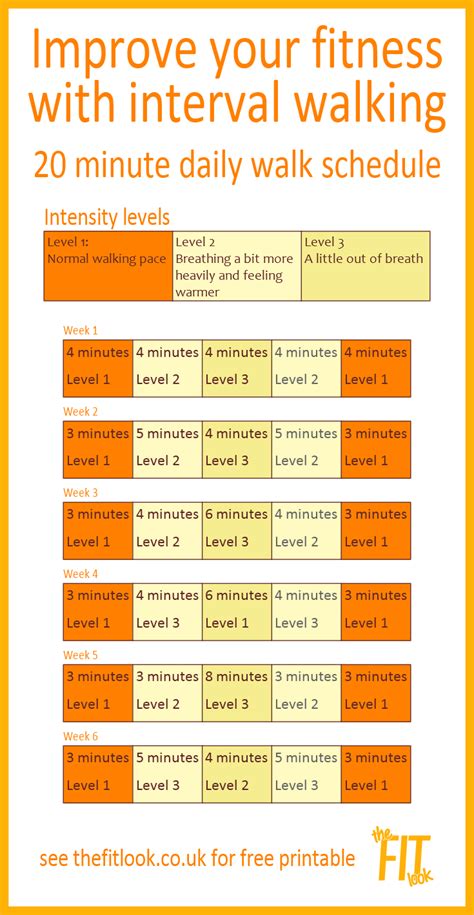 daily exercise   simple interval walking plan
