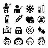 Vector Measles Polio Icon Vaccinations Illustrations Pox Chicken Clip Virus Set Childhood Stock Vaccinate Sick Isolated Icons Medical Child sketch template