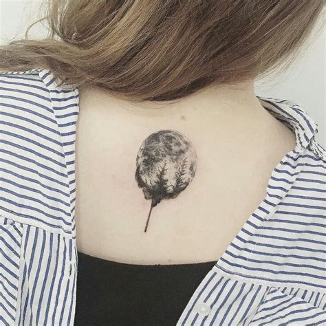 Moon With Trees Tattoo Tatts Tattoos Earth Tattoo Moon Tattoo Designs