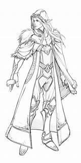 Elf Fantasy Wizard Elves Mage Heroic Malbuch Ausmalen Dragons Rpg Skizze sketch template