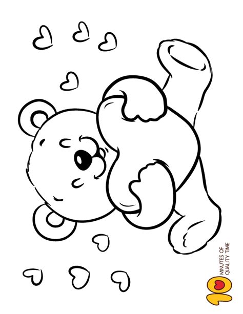 coloring pages teddy bears  hearts