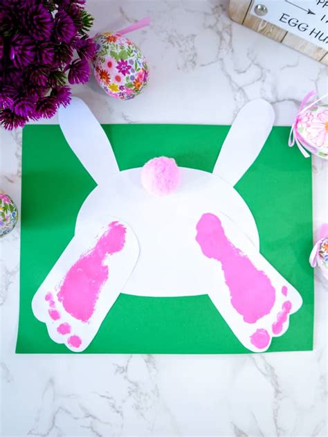 easter bunny footprint craft   happy easy easter crafts