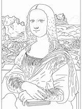 Coloring Pages Mona Lisa Famous Painting Artist Fine Paintings Artists Color Kids Book Print Cliparts Printable Colouring Sheets Coloriage Artwork sketch template