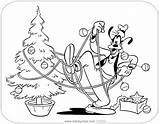 Coloring Christmas Disney Pages Goofy Disneyclips Tree Pdf Decorating sketch template