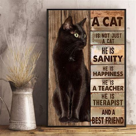 cat     cat vertical poster black cat lover poster black