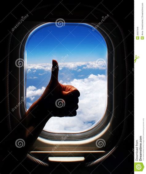 airplane trip stock photo image  gesture  heaven