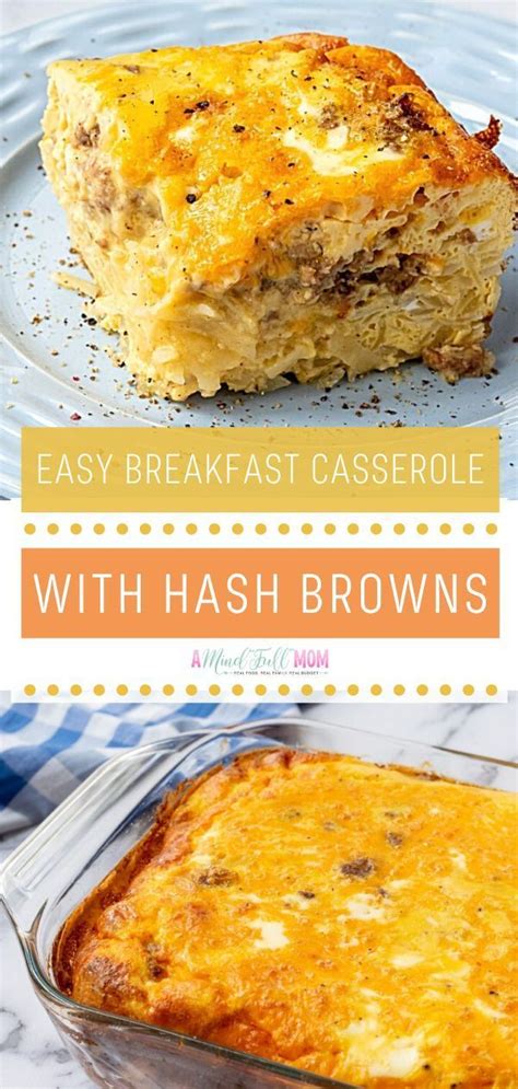 easy breakfast casserole  hash browns breakfast casserole easy