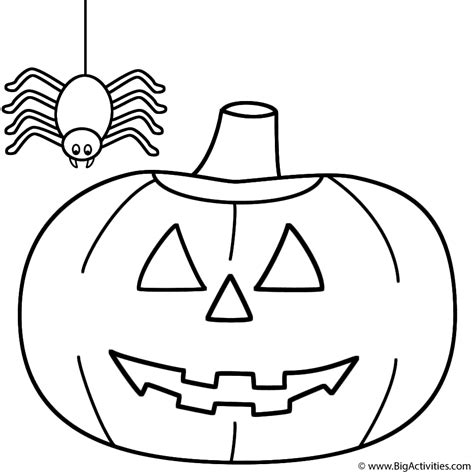 pumpkinjack  lantern  spider coloring page halloween