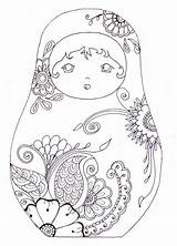 Coloring Pages Doll Matryoshka Russian Dolls Drawing Nesting Embroidery Coloriage Printable Sheets Matriochka Colouring Para Paisley Eyes Imprimer Color Sketch sketch template