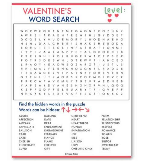 valentines day word searches easy difficult