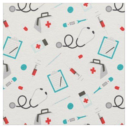 cute nurse pattern work related material fabric printing  fabric