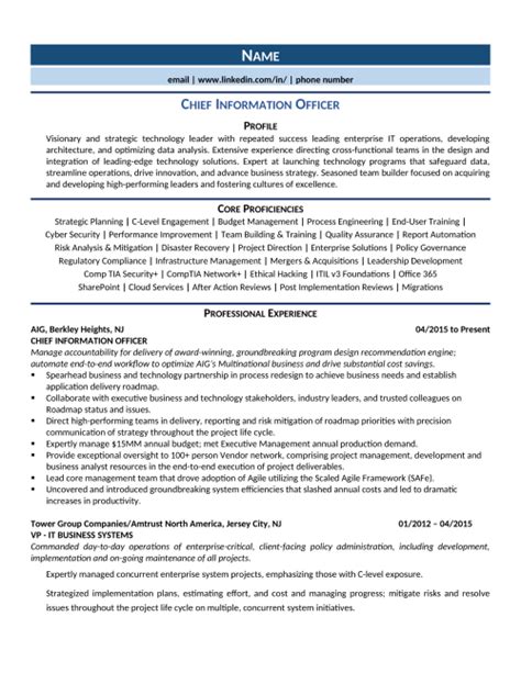 chief information officer cio resume examples tips zipjob