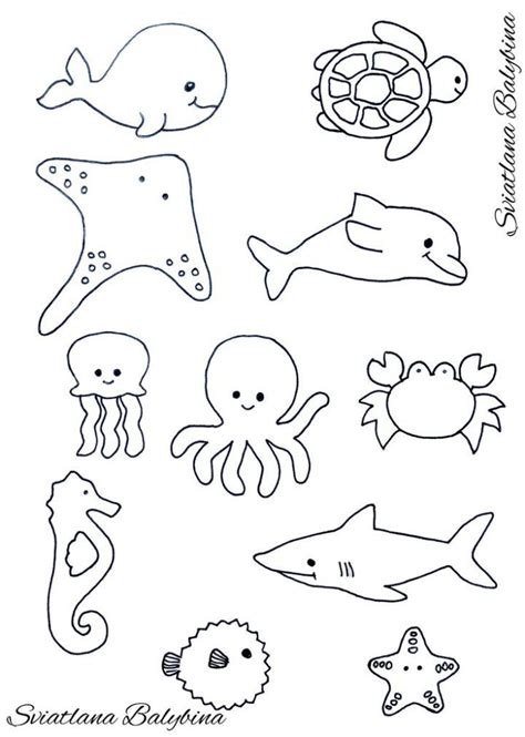 ocean animals sea animals template animal templates animal stencil