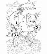 Coloring Tails Pages Sonic Popular sketch template