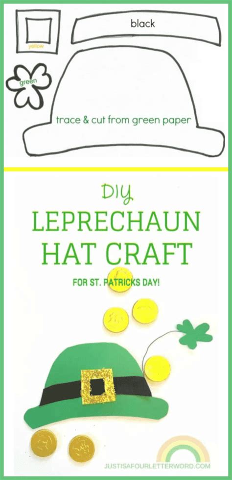st patricks day crafts  kids  printable leprechaun hat pattern