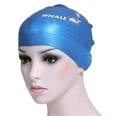 고래 184 192mm 성인 실리콘 방수 수영 모자 귀를 보호 긴 머리 스포츠 수영 풀 모자 수영 모자 무료 크기