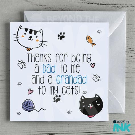 Thanks For Being A Dad To Me And A Grandad To My Cats Card