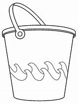 Bucket Coloring Pages Spade Water Template Waves Sea Color Comments sketch template