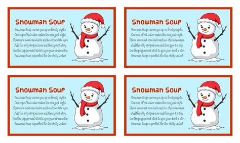 printable snowman soup labels     printablee