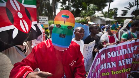 wearing rainbow masks and wigs gays in kenya protest against