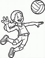 Playing Voleibol Coloringonly sketch template