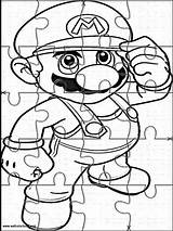 Mario Bros Coloring Puzzles Printable Cut Pages Kids Jigsaw Super Activities Websincloud Colouring sketch template