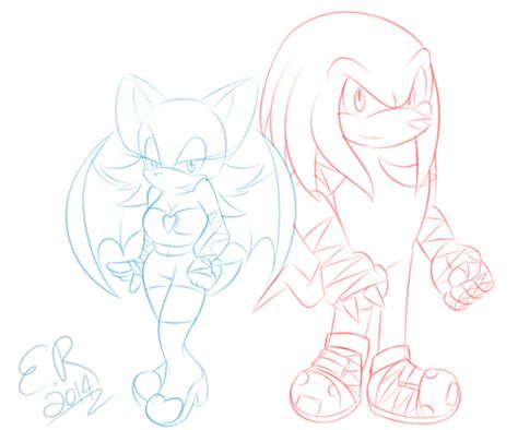 Knuckles And Rouge Sonic Boom Sketch By Shadow4one On