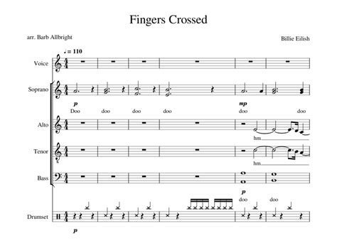 fingers crossed sheet music for voice percussion download
