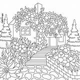 Coloring Pages Cottage Color Colouring Therapy Sheets Printable Adults Book Print Adult House Christmas Mandala Floral Embroidery Getdrawings Gusta Stress sketch template