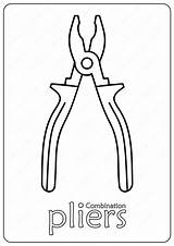 Pliers Combination Coloring Drawing Outline Pages Printable Drawings Children Choose Board sketch template