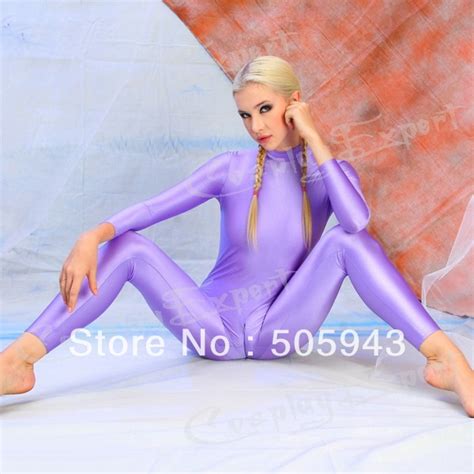 hot sale light purple lycra spandex zentai catsuit sexy gymnastics suit  women girl